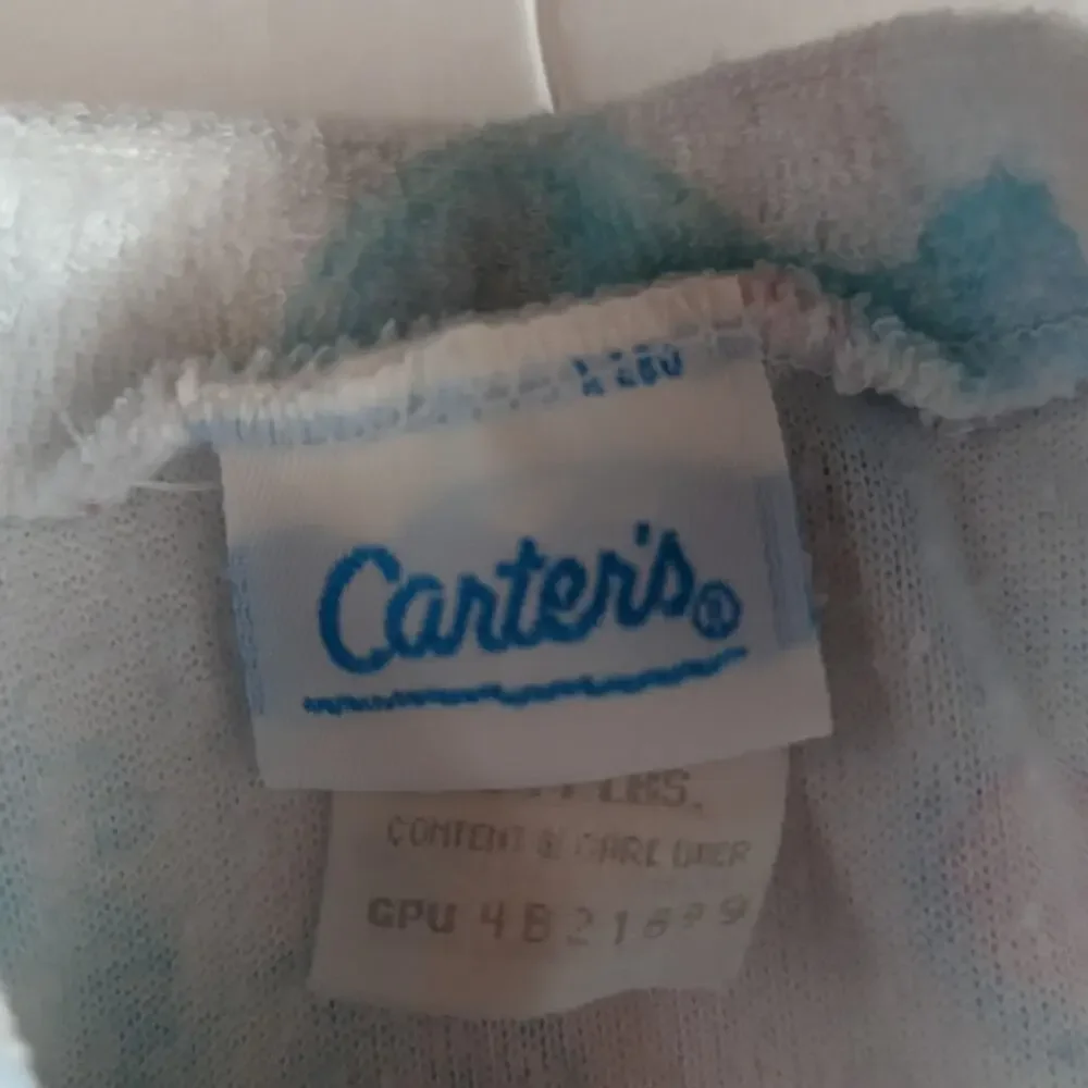 Vtg 90s Carter's Terry Sleeper Baby Sz Newborn Teddy Bear - Picture 6 of 7